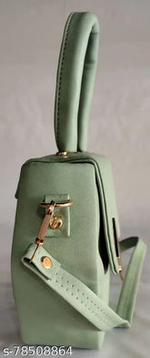 Pista green lightweight sling bag for girls, soft synthetic material, easy lock, stylish accessory for daily use